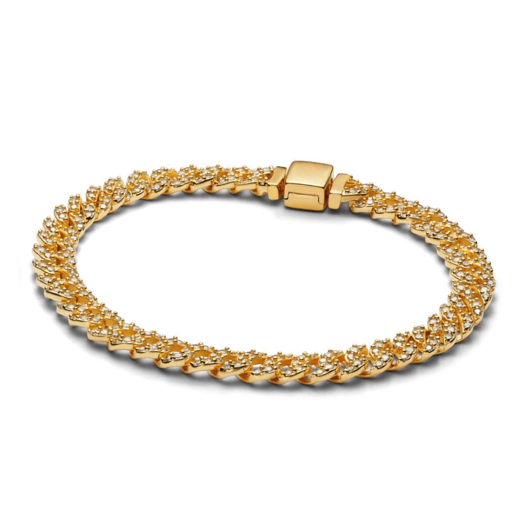 Pavé Cuban Armband | Gold