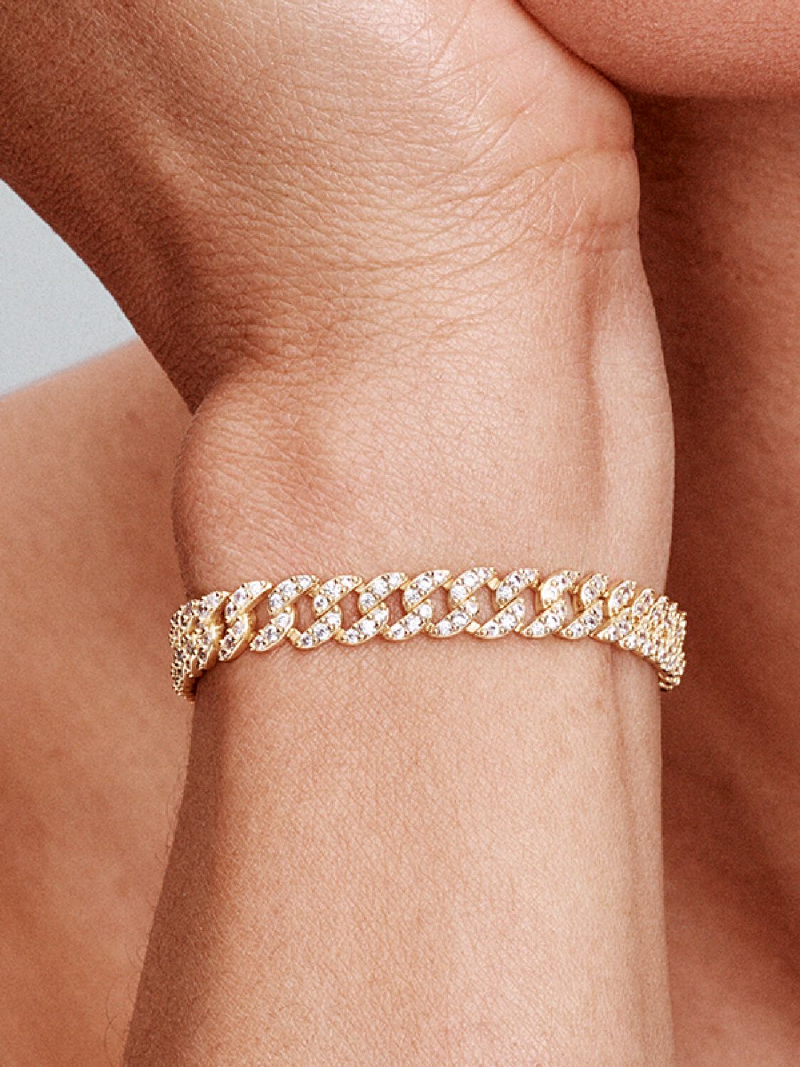 Pavé Cuban Armband | Gold