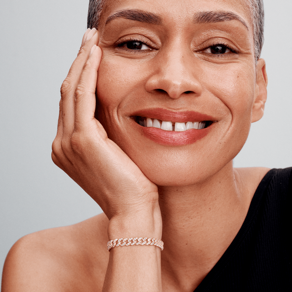 Pavé Cuban Armband | Gold