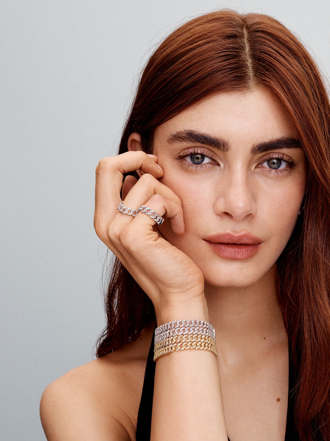 Pavé Cuban Armband | Gold